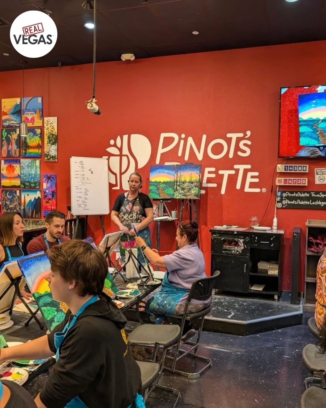 Canvas and wine glass setup